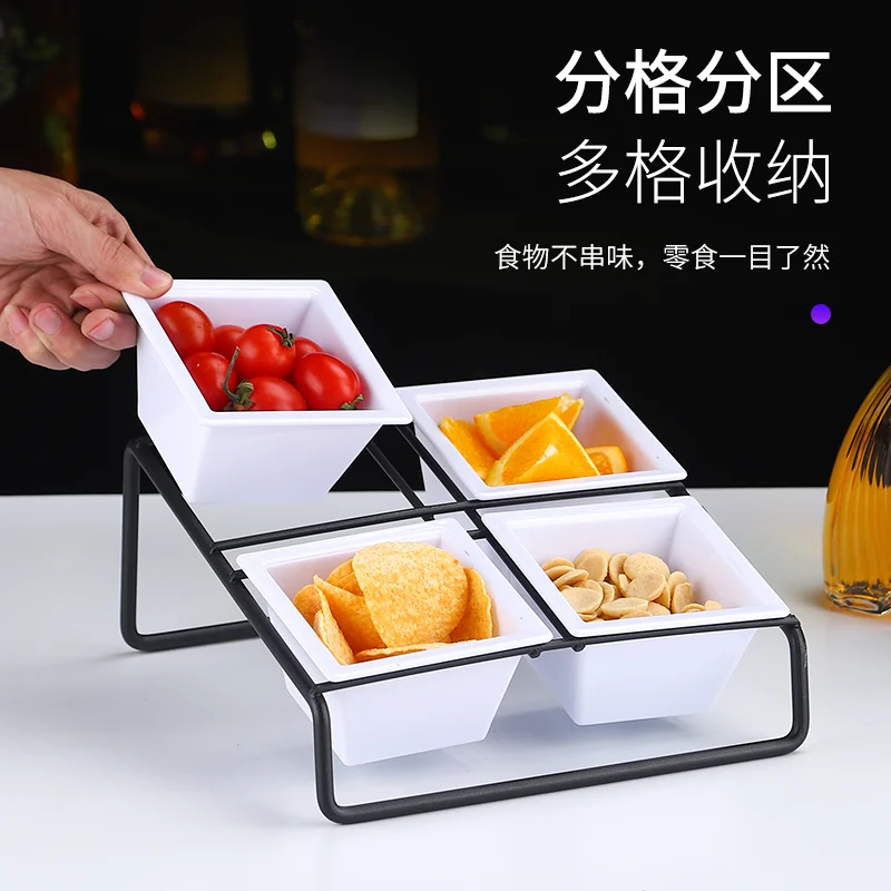 连线斜摆小食架【烤漆黑斜放小食架】