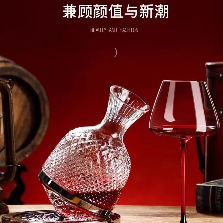 玻璃 不倒翁刻花醒酒器