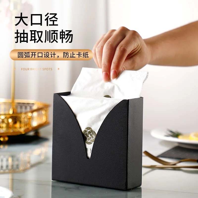 黑烤漆纸巾座