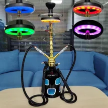 金属杆双管水烟壶
