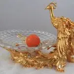 金色凤凰果盘底座（不含碟）