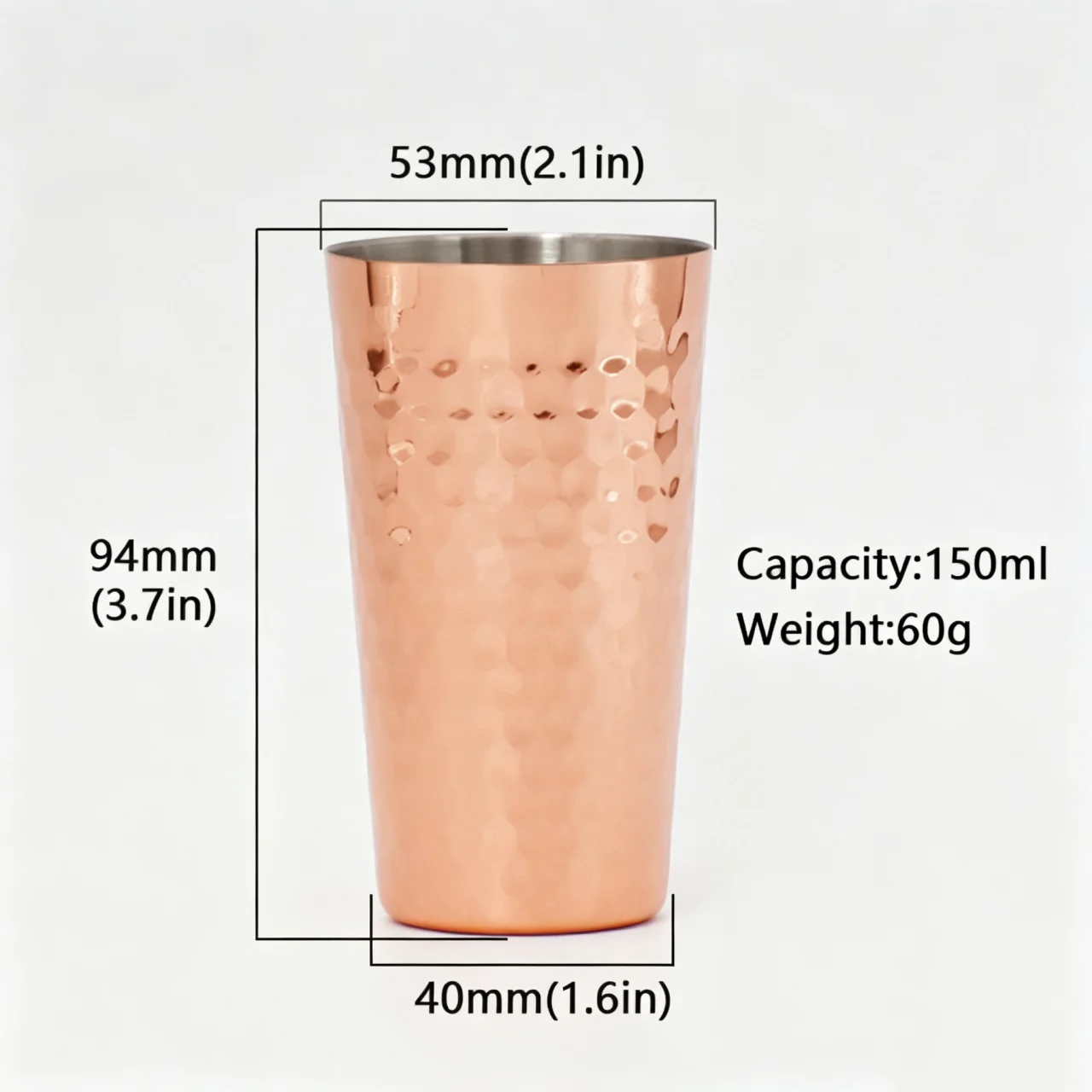 不锈钢锤纹果汁杯