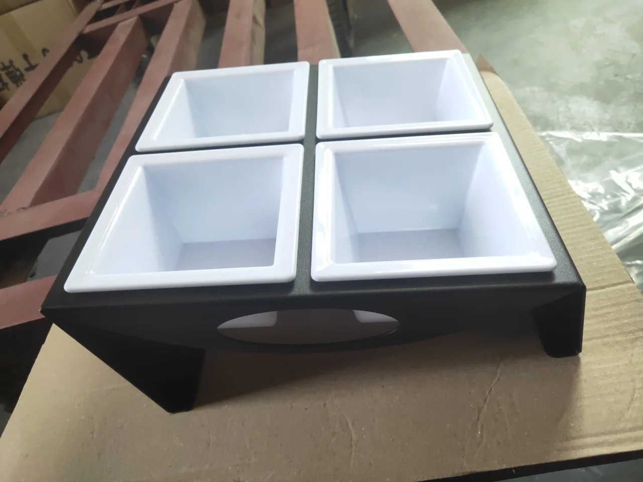 烤漆黑斜放小食架