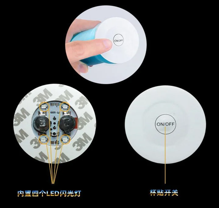 LED发光圆杯垫