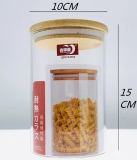 玻璃 木盖储物罐