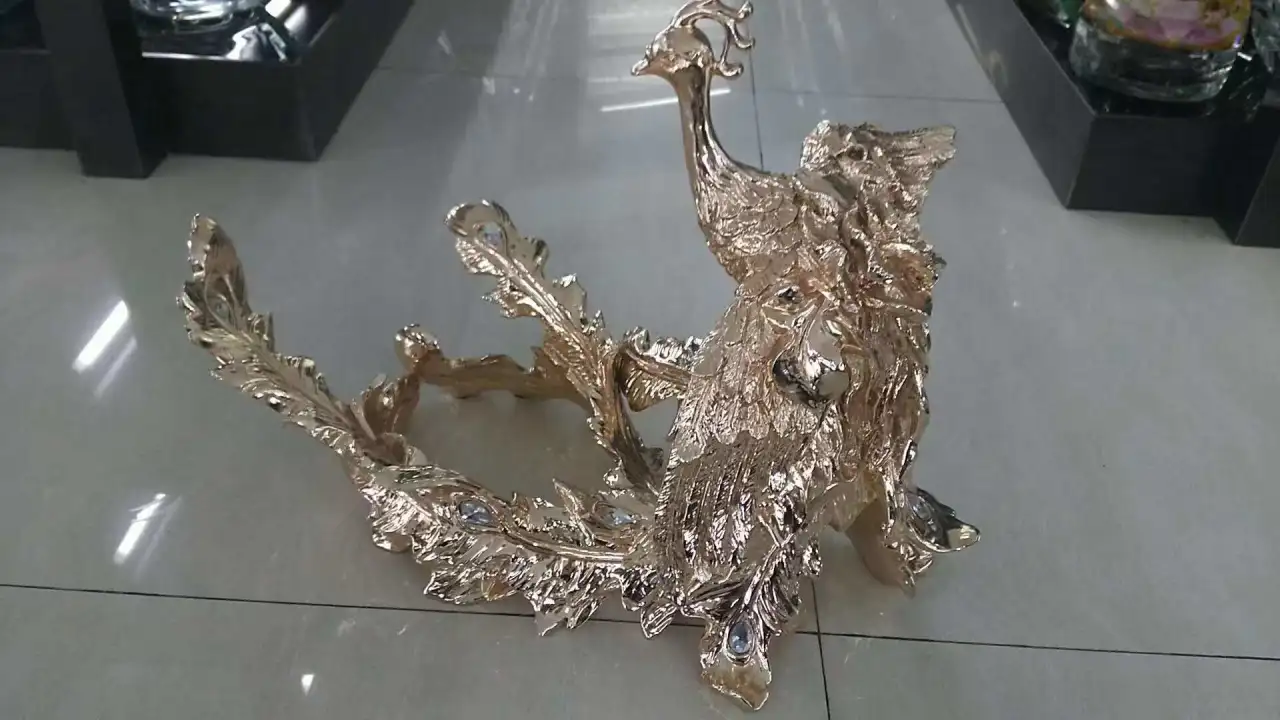 金色凤凰果盘底座（不含碟）
