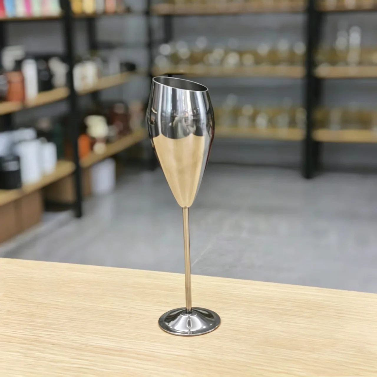 不锈钢斜口郁金香杯