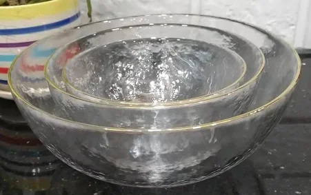 玻璃 锤纹描金碗