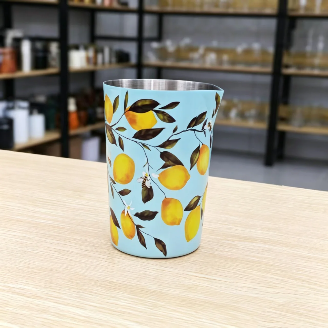水贴柠檬拉花杯