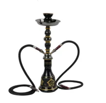 双管雕花水烟壶