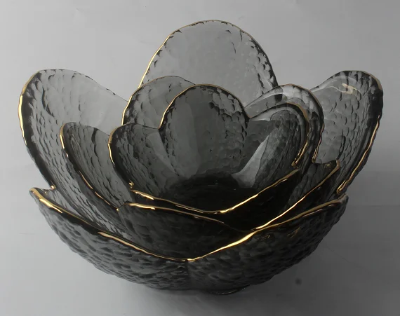 玻璃 描金樱花碗