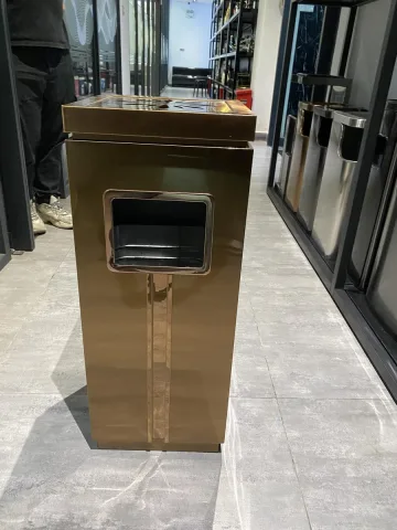 钛金方桶垃圾桶