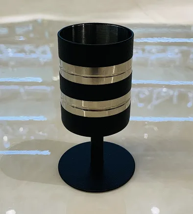 经典黑银摆台 - 高脚果签杯（黑银）
