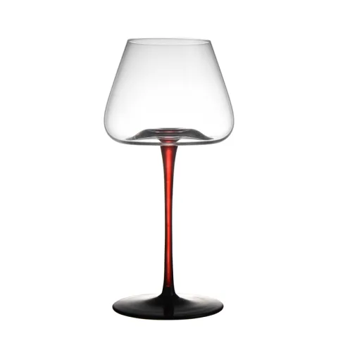 水晶红黑凹底红酒杯