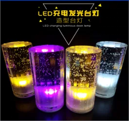 发光圆水晶台灯无底
