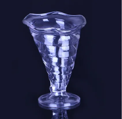 PC波浪条纹雪糕杯