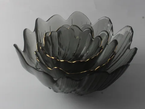 玻璃 描金佛手碗