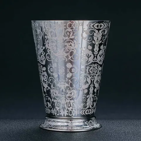 蚀刻小金莲压花杯