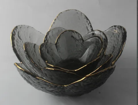 玻璃 描金樱花碗