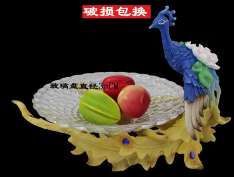 彩绘凤凰果盘