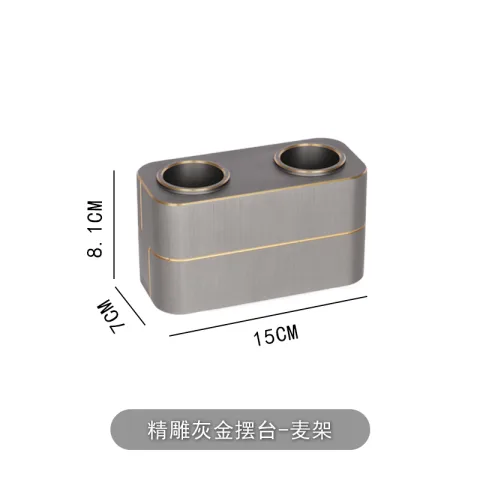 精雕灰金摆台 - 实心麦架