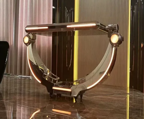 金属弯月DJ打碟台
