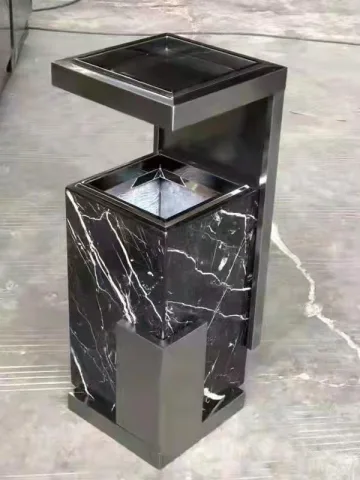 大理石方形垃圾桶