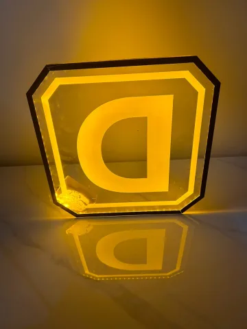发光举牌 - 方块D字 40cm ( 透明 )